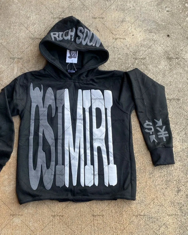 2023 New Fashion Streetwear Letters Oversized Print Pullover Hoodie Me