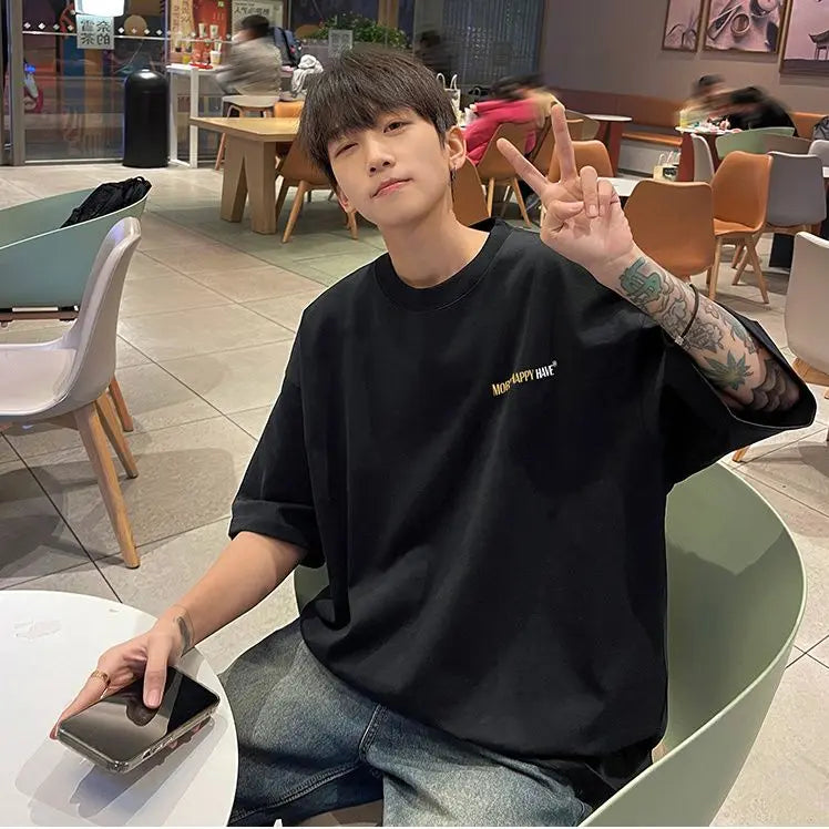 Skatercore Oversized shirt – Korean Trendy Brand Retro Niche Letter Print High Street Sty