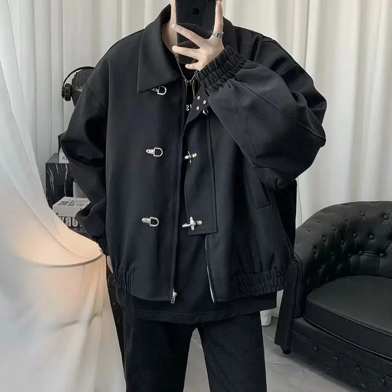 panel varsity outerwear, 2025 trend, for men, fall streetwear outfit, oversized style, layered fashion, modern aesthetic, graphic detail