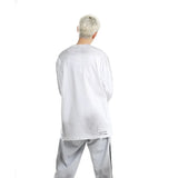 Vaporwave Barcode glitch – Mens Streetwear Hole Washed Cotton Long Sleeve Loose Casual