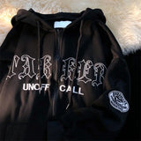 Hoodies Women Retro Harajuku Hip Hop Jacket High Street Zip Up Hoodie