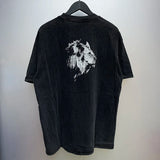Sadcore T-Shirt – 2024Ss Sheep Lion Head Printing T Shirt Michael Men Woman Go – Urban Streetwear for Men & Women