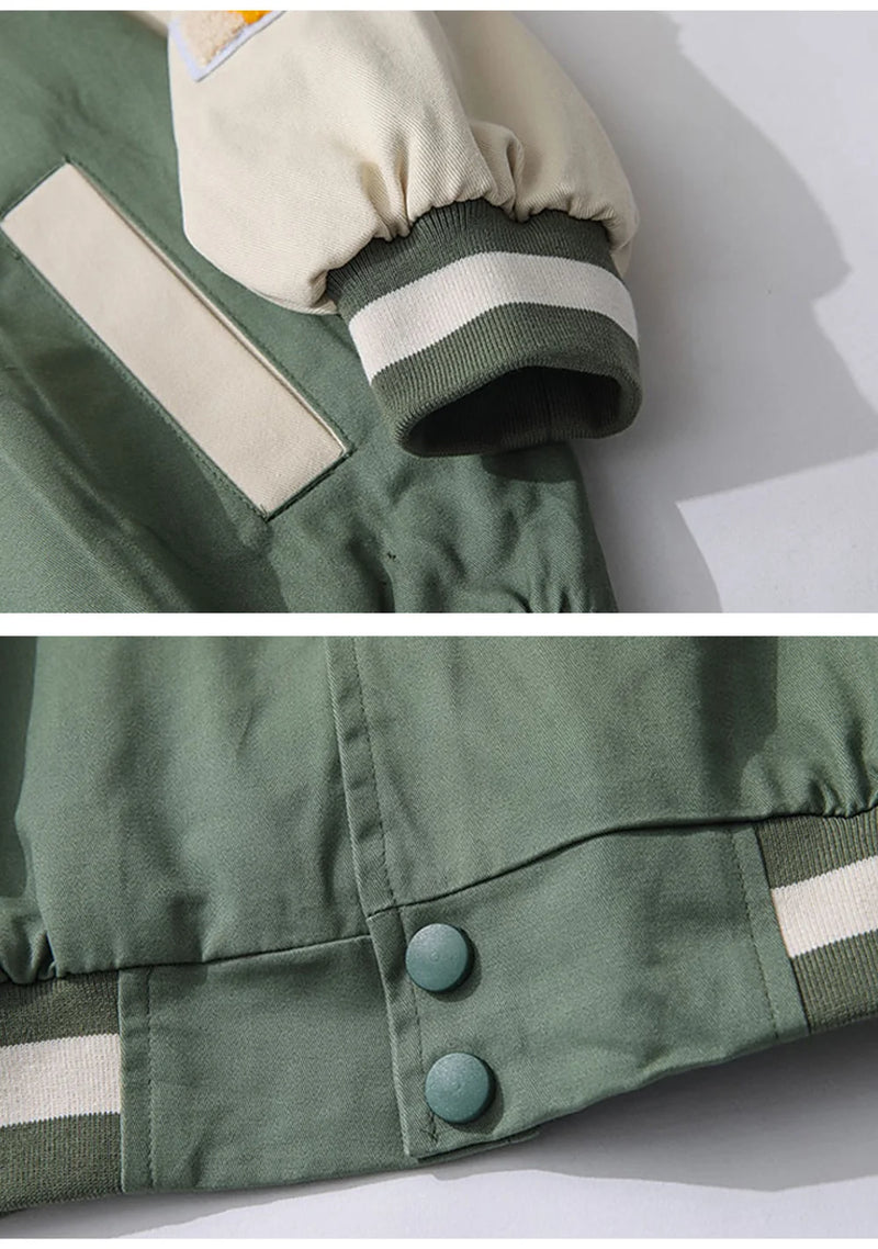 Retro Baseball Jacket for Men Cold Weather Jacket