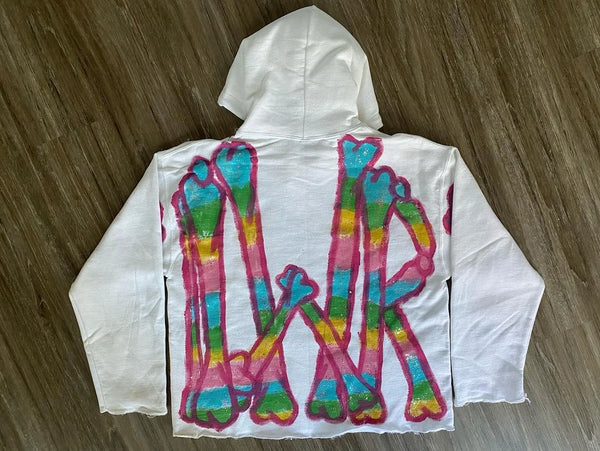 Y2K Womens Clothing Sweatshirt Long Sleeved Pullover Handdrawn Pattern