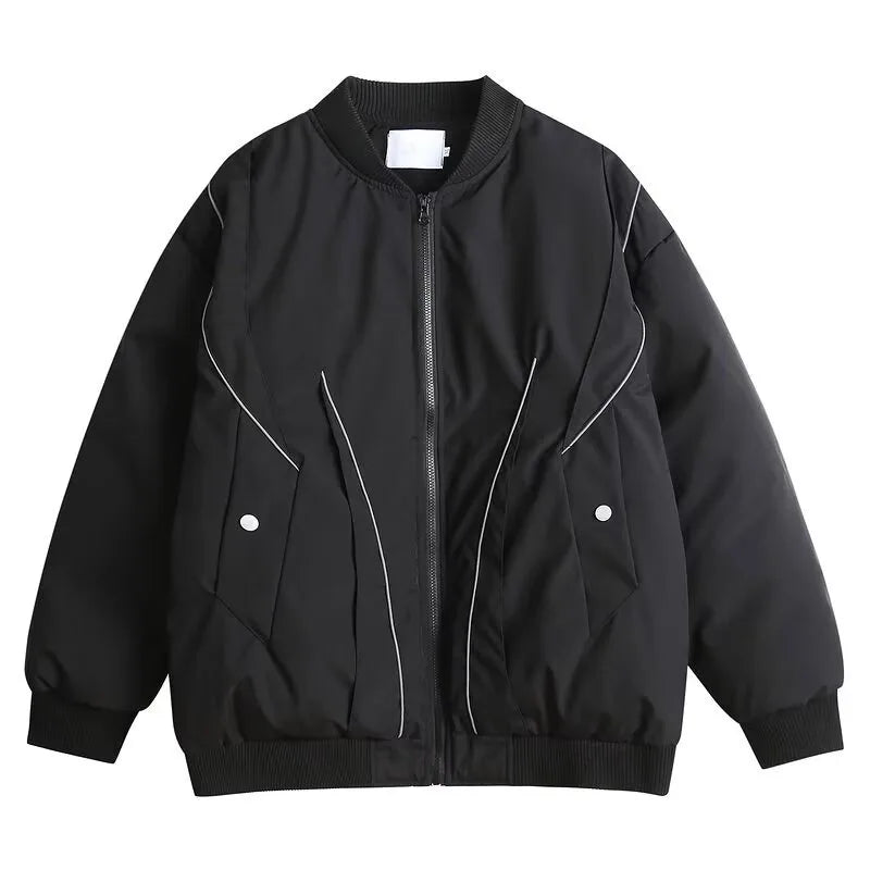 Winter Thickening Flying Baseball Uniform Solid Multi Pocket Simplicity Warm Cotton Jacket 2024 New Streetwear Male Parkas