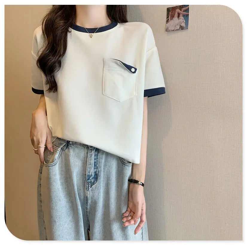 Harajuku Melting smiley – Summer New Fashion Versatile Niche Design Contrasting Color