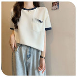 Harajuku Melting smiley – Summer New Fashion Versatile Niche Design Contrasting Color