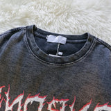 Trapwear Melting smiley – Trendy Brand Loose Washed Old American Retro Devil Print Sho