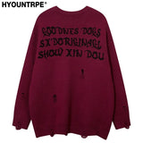 fashion hip hop knitted sweater men autumn winter o neck anime pattern pullover streetwear casual loose sweaters jumper knitwear trendy hip hop style outerwear, urban wear with bold artwork, oversized graphic print design