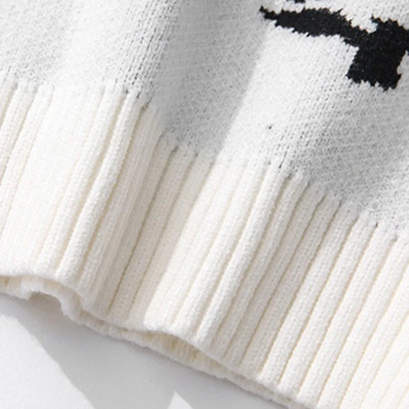 fashion knitted sweater autumn winter o neck anime characters pullover streetwear unisex casual loose sweaters jumper knitwears urban wear with bold artwork, unique limited edition hoodie, Y2K vintage urban hoodie