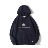 Fashionable Korean Personalized Hooded Sweatshirt Men's Letter Autumn and Winter Tops Japanese Casual Loose Pullover Jacket Tops