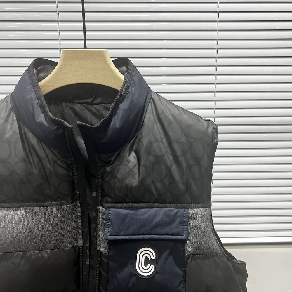 2023 Winter New Men's Down Jacket Men's Thickened Stitching Collar Down Vest Men's