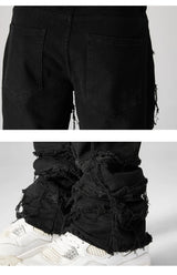 destroyed ripped pieced patchwork denim jean pants casual straight biker trousers mens fashion y2k hip hop streetwear joggers unique joggers style 537