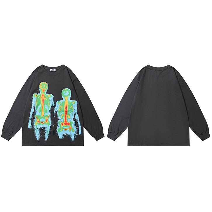 "Skeleton Twins" Unisex Men Women Streetwear Graphic Sweatshirt Daulet Apparel