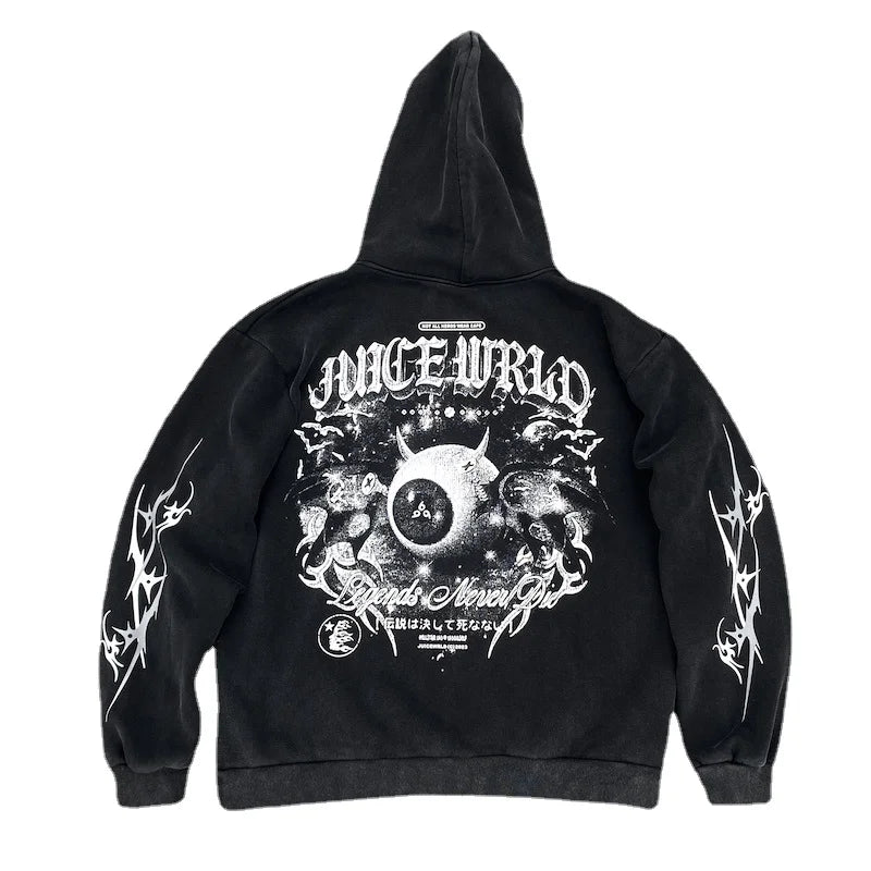 skatercore barcode glitch featuring rainbowtouches man oversized hoodie vintage hip hop fashion printing cool stuff in the winter occident style clothes streetwear