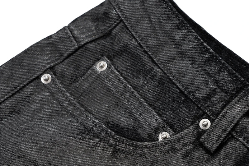 high street hand brushed glue sparkling baggy flare jeans for men y2k pantalones hombre leather pants oversized denim trousers unique jeans style 5964