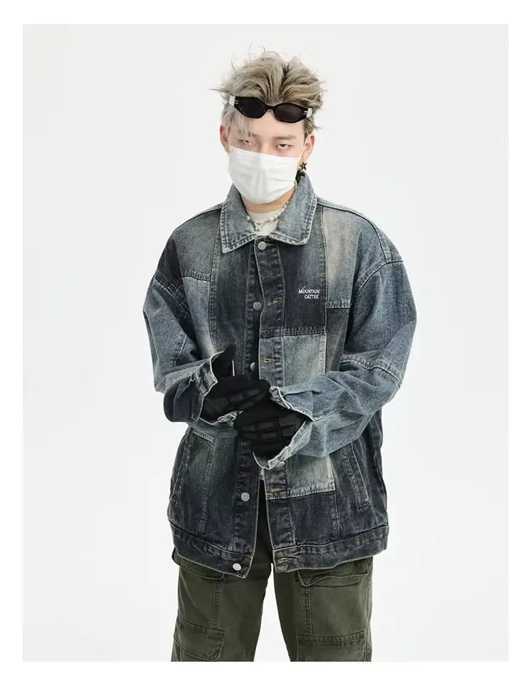 checkered streetwear jacket, daily essential, for men, fall streetwear outfit, oversized style, layered fashion, modern aesthetic