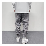 hip hop loose fit elastic waist pants fashion paisy ankle pants mens casual letter embroidery drewstring sportwear pants joggers unique joggers style 3515