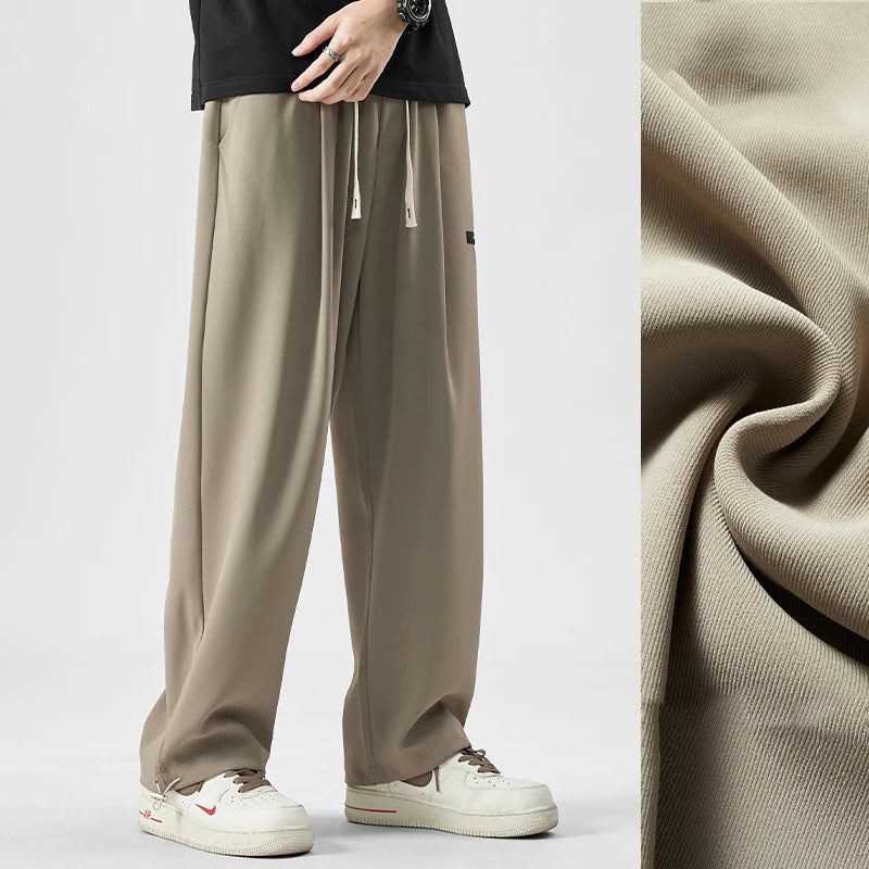 2024 new y2k straight gym pants mens korean fashion sportswear drawstring wide leg sweatpants casual baggy vintage trousers urban active pants