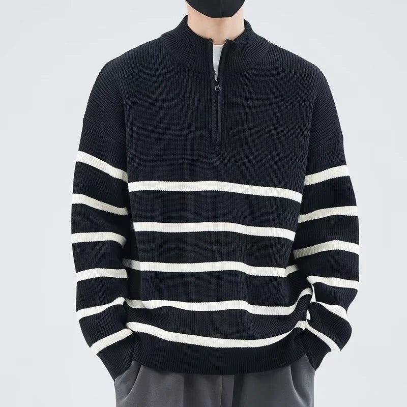 minimalist knit hoodie, photo-ready knit, unisex oversized techwear hoodie for men street style