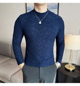 Cyberpunk Crying character – Semi Turtleneck Stretch Slim Fit T Shirt Men Long Sleeve Thi