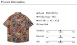 Men's Shirts Plaid Cashew Flower Printed Short Sleeve Shirt Sclassic Loose Stylish Tops High Street Casual Versatile Clothing