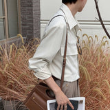Spring And Autumn New Korean Style Shirt Men Suede Loose Trendy And Ve