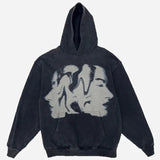 Y2K Womens Clothing Sweatshirt Pullover Print Dark High Street Oversize