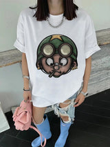 anime vaporwave tee with floating graffiti art and manga shadows