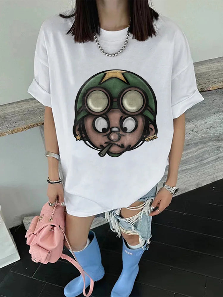 anime vaporwave tee with floating graffiti art and manga shadows