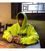 Trendy American Ins Green Hooded Sweatshirt for Men in Autumn 2024 New Trendy Brand Loose Y2K Couple Retro Sports Tops