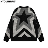 stars knitted sweater unisex harajuku letter embroidery sweater casual pink color pullover streetwear sweaters jumpers knitwear urban wear with bold artwork, Y2K vintage urban hoodie, oversized graphic print design