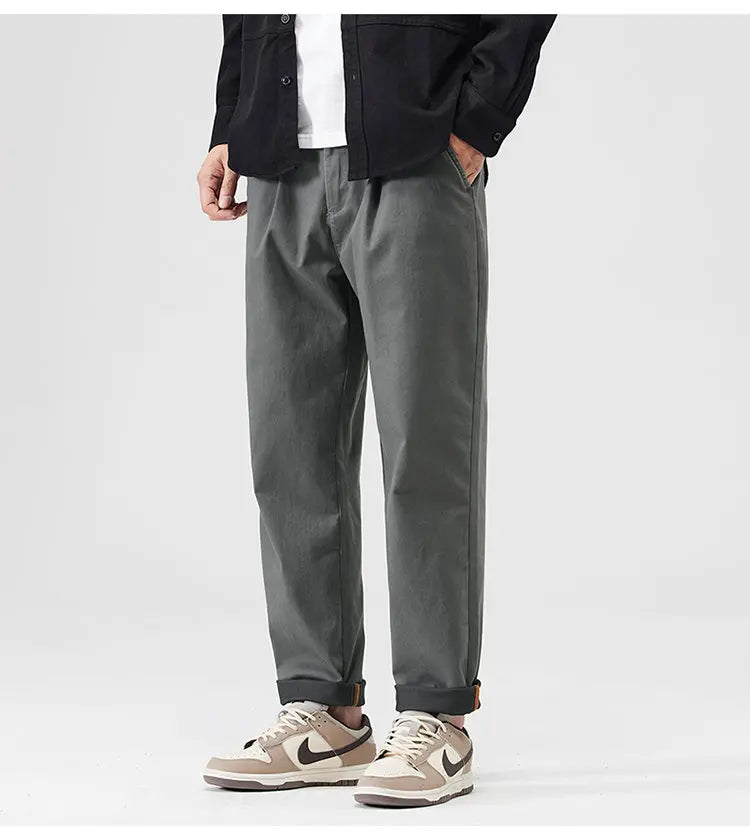 japanese casual pants mens spring autumn loose fashion solid color simple elastic waist sports pants man harem trousers unique default style 2275