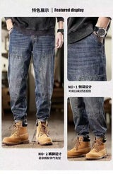 mens loose jeans classic vintage denim trousers high quality cargo pants men high street fashion men clothing spring new 2024 unique cargo style 4249