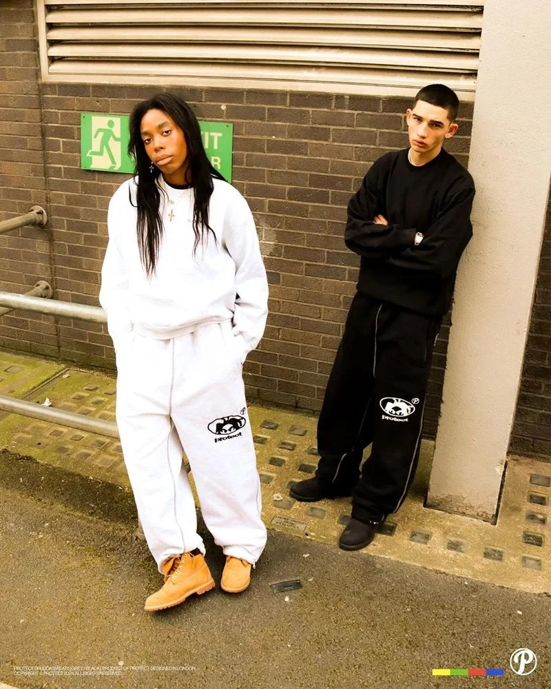 y2k street simple fashion casual sports trousers men y2k harajuku retro wide leg pants trendy brand oversized trousers women unique default style 3304