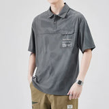 Y2K Street Button Up Shirt – Summer Short Sleeve Lapel Polo Shirt Mens Full Print Tee Shirts Korean Fashion Pocket Golf Wear Button Camisa Polo Masculina | Button Shirt Drop #851