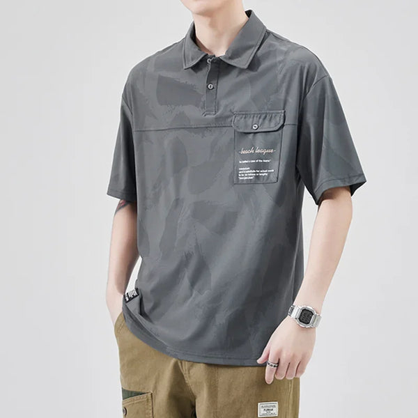 Y2K Street Button Up Shirt – Summer Short Sleeve Lapel Polo Shirt Mens Full Print Tee Shirts Korean Fashion Pocket Golf Wear Button Camisa Polo Masculina | Button Shirt Drop #851