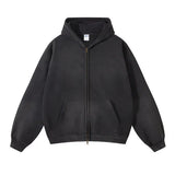 skatercore vintage anime featuring mens oversize long sleeve washed double zipper cardigan hoodies loose plus plush gradient womens hooded pullovers winter