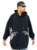 Harajuku barcode glitch featuring men hip hop facemask hoodies pullover hooded sweatshirts harajuku streetwear skateboard new casual y2k unisex loose tops hoodies