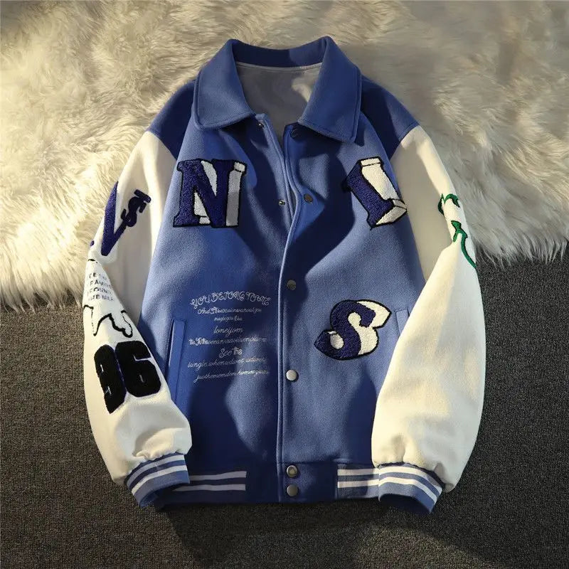Retro Baseball Jacket for Men Cold Weather Jacket