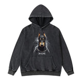 Y2K chrome print featuring rainbowtouches mens casual hoodies high street fashion hoodie vintage stylish printed cotton graphic black unisex street wear