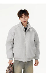 leather panel bomber, high-street look - comfortable cotton fit with bold prints