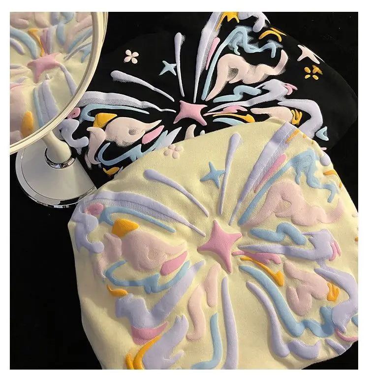 Skatercore Top – Purple Foaming Butterfly Graphic T Shirts Hip Hop Funny – Modern Streetwear for Everyone