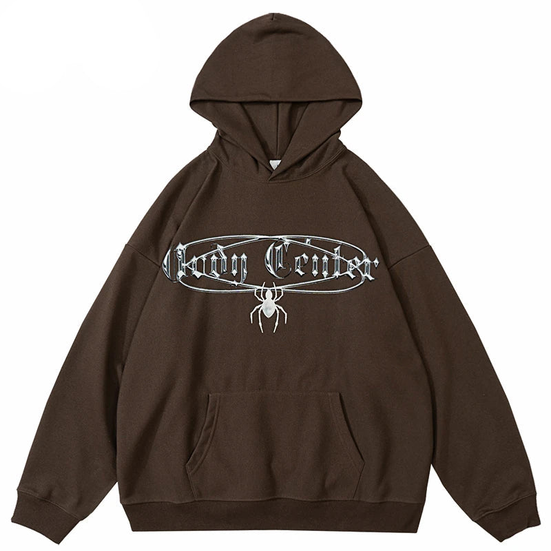 2023 Hip Hop Streetwear Hoodie Sweatshirt Cross Spider Graphic Hoodie