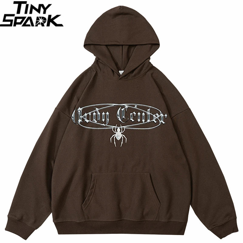 2023 Hip Hop Streetwear Hoodie Sweatshirt Cross Spider Graphic Hoodie