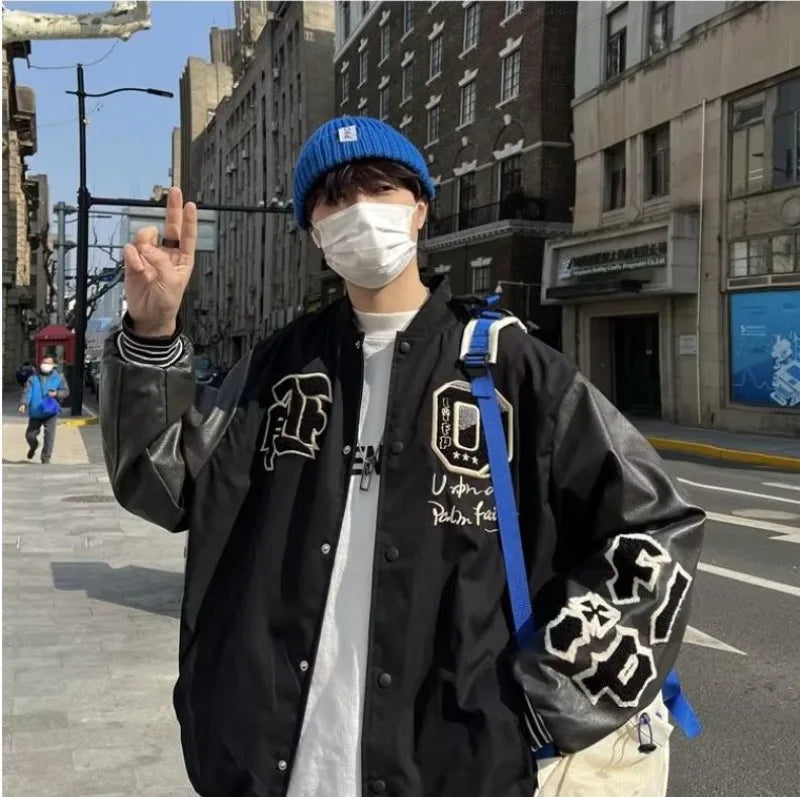 grunge street bomber, modern fit for men, oversized fit