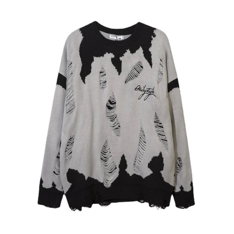 y2k knitted sweater, photo-ready sweater, cozy fashion fit, stylish street outfit, modern aesthetic appeal