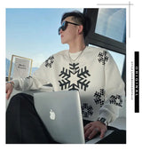 layered flame street knit, photo-ready knit, trendy urban fashion top for men, layered streetwear look