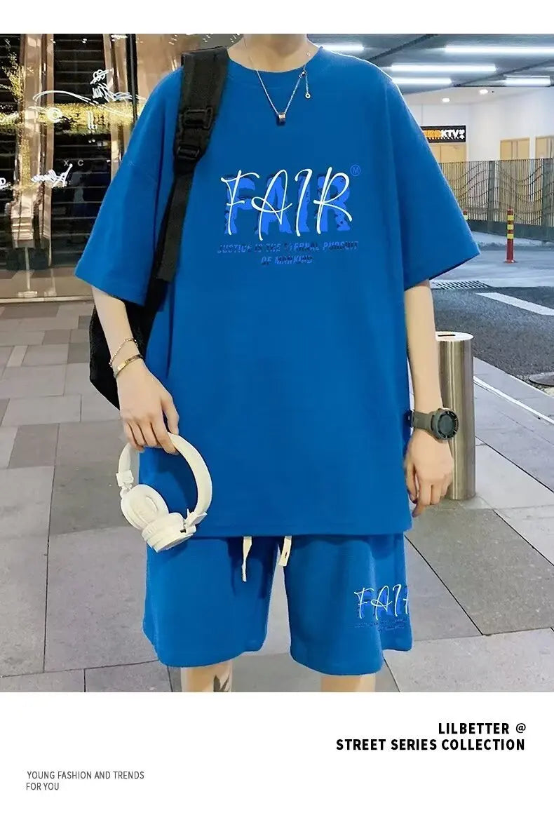 Harajuku Vintage print – Summer Men Tracksuit Korean Cartoon Streetwear Cool Bear Pri