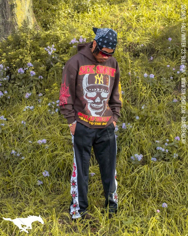 2023 New American Gothic Trend Devil Letter Print Oversized Hoodie Men